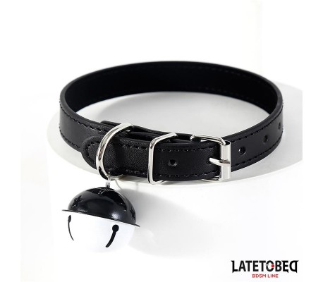 Collar con Cascabel Ajustable Negro