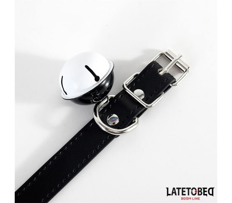 Collar con Cascabel Ajustable Negro