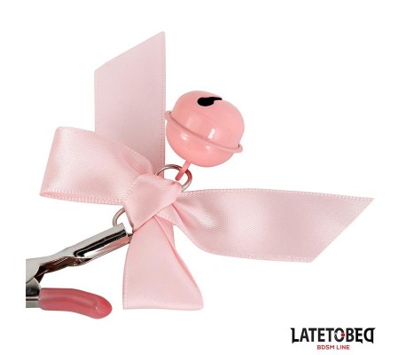 Pinzas para Pezones Lazo y Cascabel Rosa