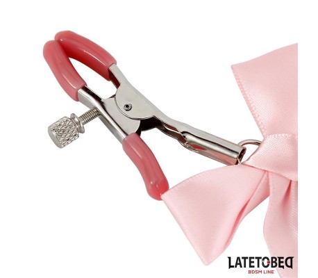 Pinzas para Pezones Lazo y Cascabel Rosa