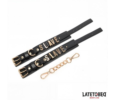 Esposas para Tobillos SLAVE con Cadena Dorada