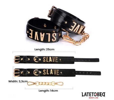 Esposas para Tobillos SLAVE con Cadena Dorada