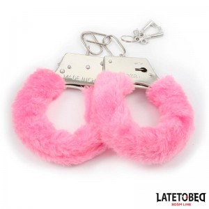 Esposas de Metal Furry con Pelo Rosa
