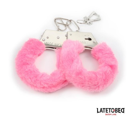 Esposas de Metal Furry con Pelo Rosa