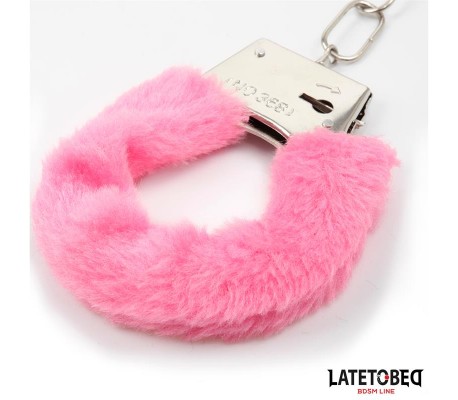 Esposas de Metal Furry con Pelo Rosa
