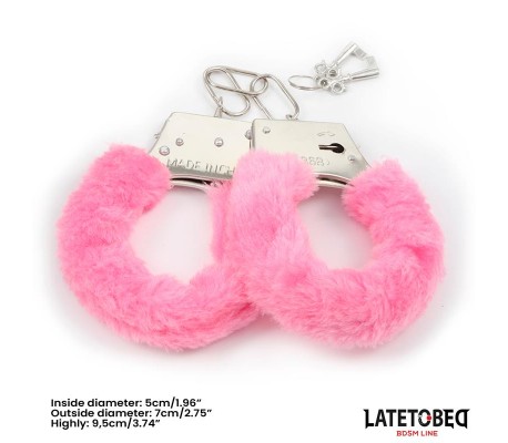 Esposas de Metal Furry con Pelo Rosa