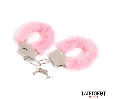 Esposas de Metal Furry con Pelo Rosa