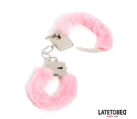Esposas de Metal Furry con Pelo Rosa