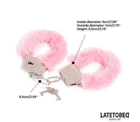 Esposas de Metal Furry con Pelo Rosa