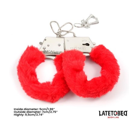Esposas de Metal Furry con Pelo Rojo