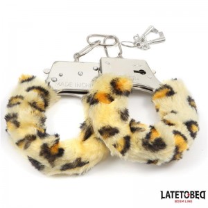 Esposas de Metal Furry con Pelo Animal Print Leopardo