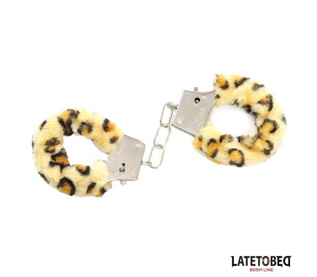 Esposas de Metal Furry con Pelo Animal Print Leopardo