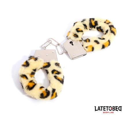 Esposas de Metal Furry con Pelo Animal Print Leopardo
