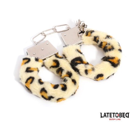 Esposas de Metal Furry con Pelo Animal Print Leopardo