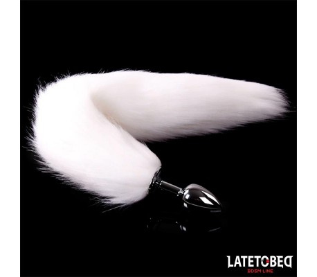 Plug Anal con Cola Blanco 40 cm