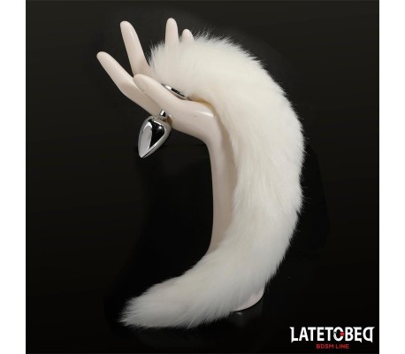 Plug Anal con Cola Blanco 40 cm