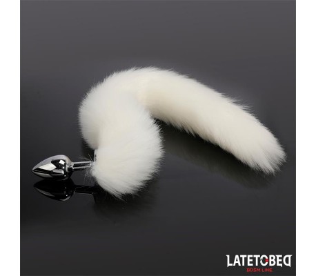 Plug Anal con Cola Blanco 40 cm