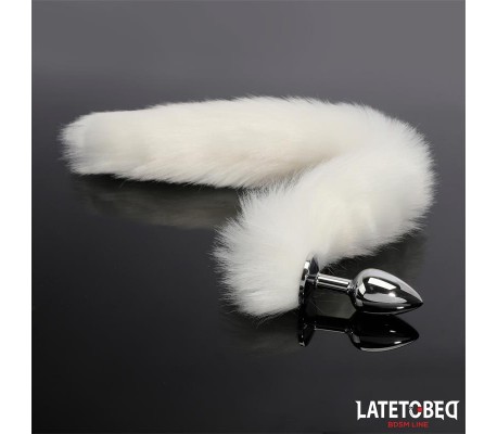 Plug Anal con Cola Blanco 40 cm