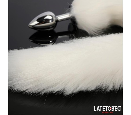 Plug Anal con Cola Blanco 40 cm