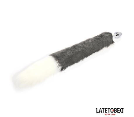 Plug Anal con Cola Blanco y Negro 40 cm