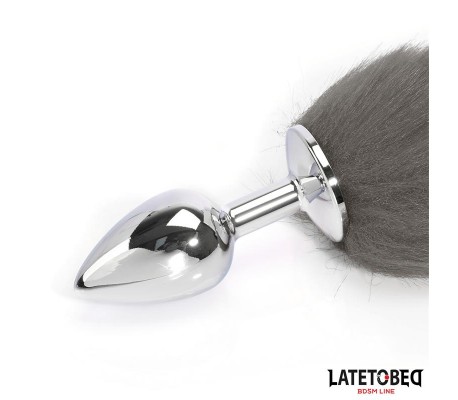 Plug Anal con Cola Blanco y Negro 40 cm