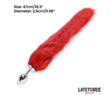 Plug Anal con Cola Rojo Vino 40 cm