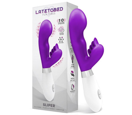 Sliper Vibrador Conejito Silicona Púrpura