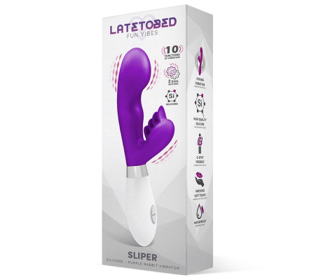 Sliper Vibrador Conejito Silicona Púrpura