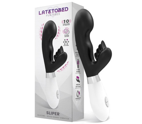 Sliper Vibrador Conejito Silicona Negro