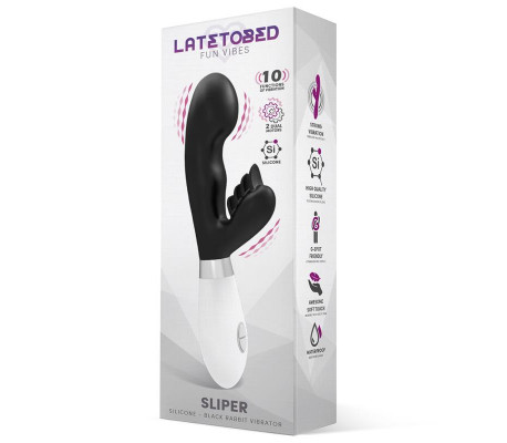 Sliper Vibrador Conejito Silicona Negro
