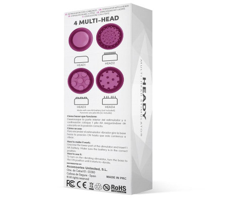 Heady Estimulador con 4 Cabezales Púrpura