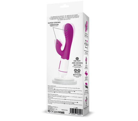 Billy Vibrador USB 36 Funciones Silicona Púrpura