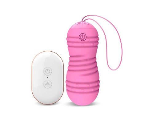 Hiibo Huevo Vibrador con Rotación Control Remoto USB Silicona Rosa