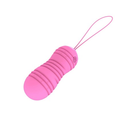 Hiibo Huevo Vibrador con Rotación Control Remoto USB Silicona Rosa