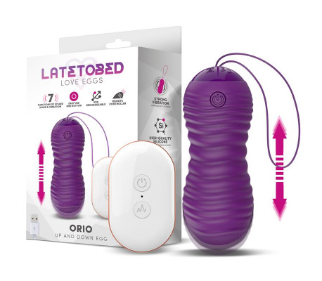 Orio Huevo Vibrador y Movimiento Telescópico Up and Down Control Remoto Púrpura