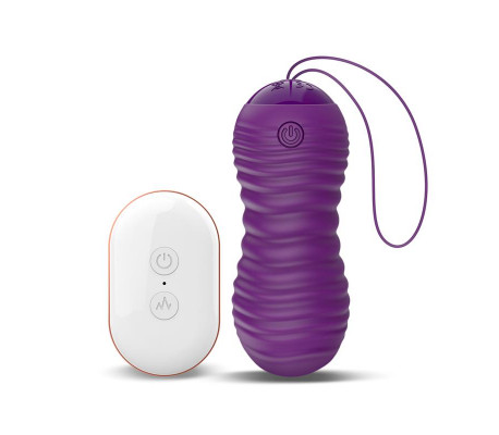 Orio Huevo Vibrador y Movimiento Telescópico Up and Down Control Remoto Púrpura