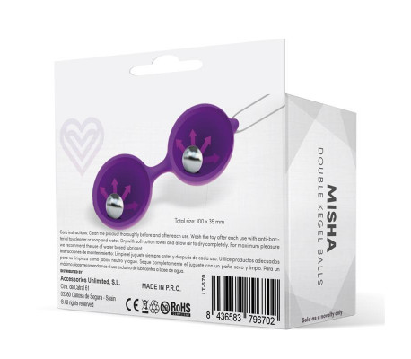 Misha Bola de Kegel Doble Silicona Púrpura