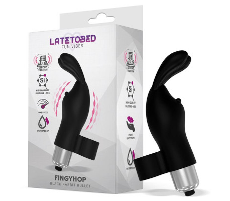 Fingyhop Bala Vibradora con Conejito Siicona Negro