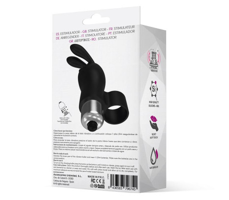 Fingyhop Bala Vibradora con Conejito Siicona Negro