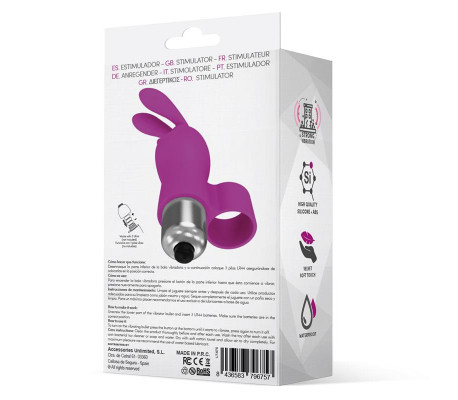 Fingyhop Bala Vibradora con Conejito Silicona Púrpura
