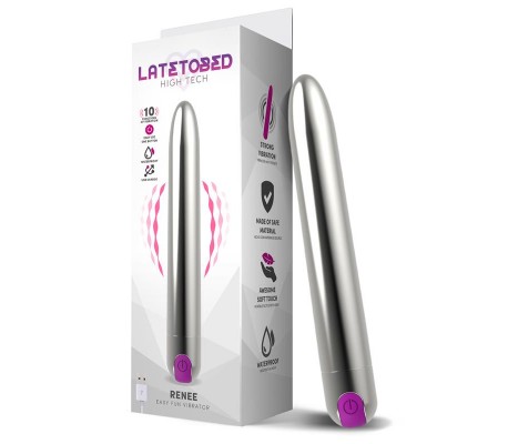 Renee Vibrador 10 Funciones 18,5 cm USB Plata