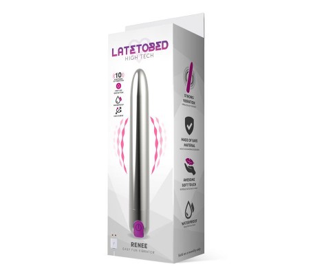 Renee Vibrador 10 Funciones 18,5 cm USB Plata