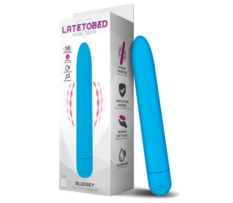 Bluesky Vibrador 10 Funciones 18,5 cm USB Azul Mate