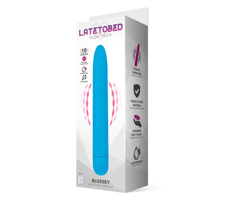 Bluesky Vibrador 10 Funciones 18,5 cm USB Azul Mate