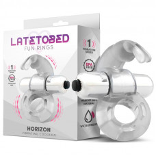 Horizon Anillo Vibrador con Conejito Transparente