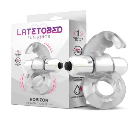 Horizon Anillo Vibrador con Conejito Transparente