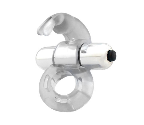 Horizon Anillo Vibrador con Conejito Transparente