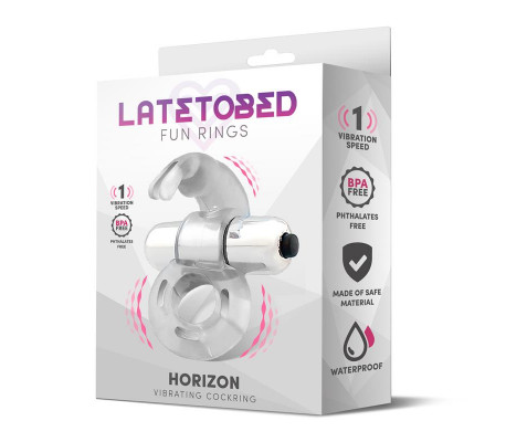 Horizon Anillo Vibrador con Conejito Transparente