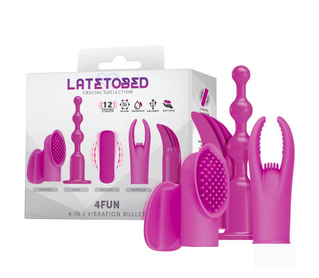 4Fun Bala Vibrador y 4 Fundas USB Impermeable Silicona