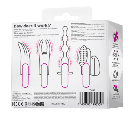 4Fun Bala Vibrador y 4 Fundas USB Impermeable Silicona